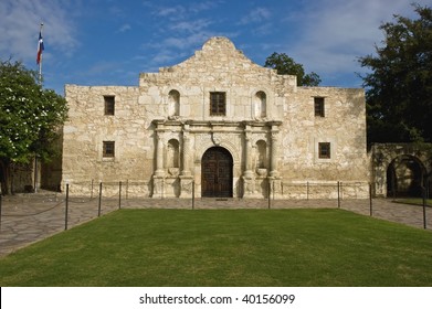 The Historic Alamo Mission In San Antonio, Texas, Site Of The 1836 Battle For Texas Independence Against Santa Anna And His Mexican Army