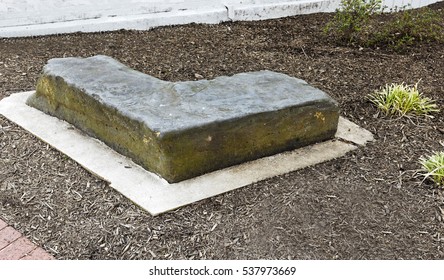 Historic American Slave Auction Block. Warrenton, Virginia. Horizontal.