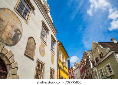 Historic Architecture in Krumlov, Bohemia, Czech Republic.