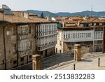 Historic Architecture of Vitoria-Gasteiz, Spain with Classic Rooftops and Balconies