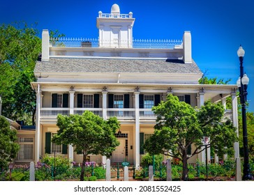 Historic Beehive House, Famous Residence Of Mormon Leader Brigham Young In Salt Lake City, Utah