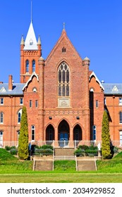 Historic Brick Facade And Main Building Of Secondary Public School And College In Regional Rural Town Of Australia - Bathurst.