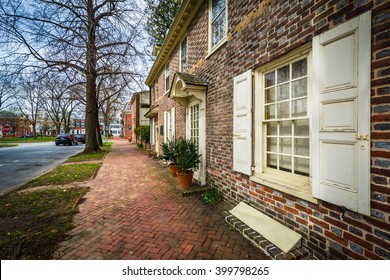 Historic Brick House In Dover, Delaware.