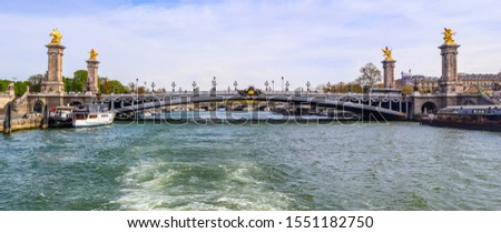 Historic bridge (Pont Alexandre III) over the River Seine in Paris France