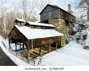 Historic Buckeye Pig Iron Furnace - Abandoned Industrial Heritage Site - Appalachian Mountain Region - Ohio