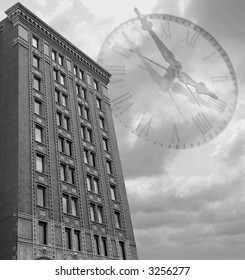 Historic Building With Clock in Background