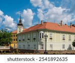 Historic building in the old town of Eger, Hungary.