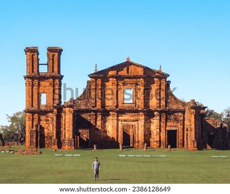 historic building of the ruins of São Miguel das Missões, a World Heritage Site in the state of Rio Grande do Sul Stock foto © 