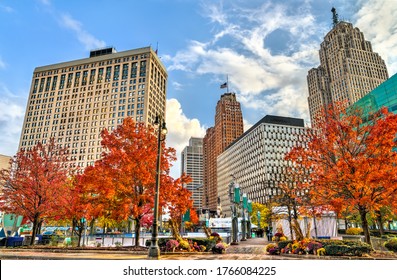 Historic buildings in Downtown Detroit - Michigan, United States - Powered by Shutterstock