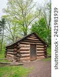 Historic Cabins at Valley Forge National Historical Park, Revolutionary War encampment, northwest of Philadelphia, in Pennsylvania, USA