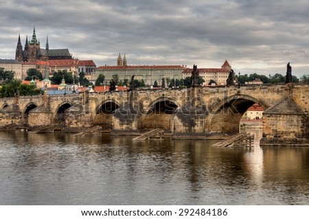 Similar – Karlsbrücke an der Seite und Prag Stadt