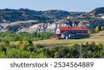 Historic Chateau de Mores and the North Dakota Badlands in Medora, North Dakota