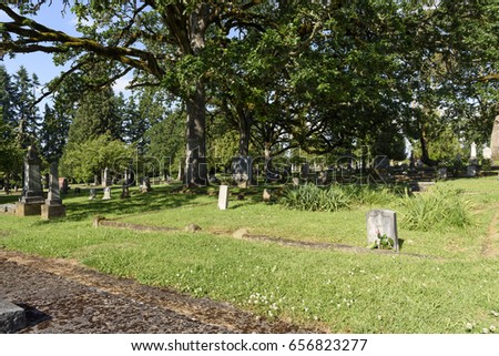 Historic Cherry Tree Lined Oregon Cemetery, Marion County, Willamette Valley