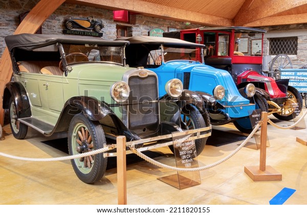 Historic Chevrolet AB Four National of the\
year 1928 in the Manoir de l\'Automobile, Lohéac, Brittany, France,\
08-01-2022
