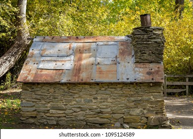 Historic Chinese Workers' Hut During The Gold Rush In Arrowtown New Zealand In 1860's