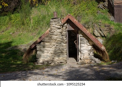 Historic Chinese Workers' Hut During The Gold Rush In Arrowtown New Zealand In 1860's