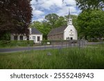 Historic church and rectory at Wilhelminaoord Maatschappij van weldadigheid Frederiksoord Netherlands. Unesco world heritage.