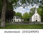 Historic church and rectory at Wilhelminaoord Maatschappij van weldadigheid Frederiksoord Netherlands. Unesco world heritage.