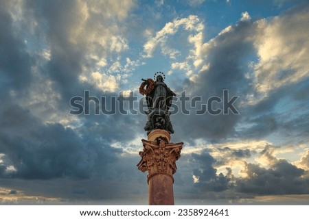 The historic Column of the Immaculate Conception in Rome, Italy