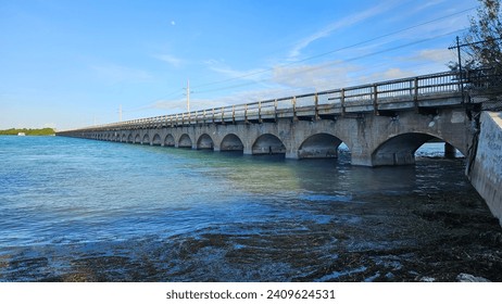 Historic Disused Concrete Arch Bridge in Florida Keys Scenic Overseas Highway - Powered by Shutterstock