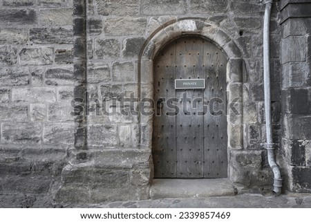 Historic door in an old castle.