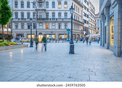 Historic downtown square in Budapest on Szervita Square from Hajo Street - Powered by Shutterstock