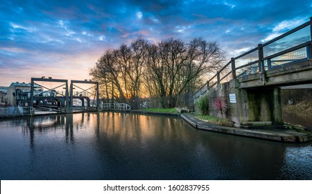 The Historic Entrance To Anderton Boat Lift At Dusk.