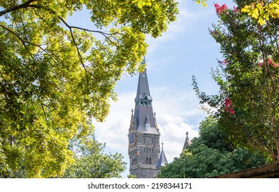 Historic European-style Clock Tower On University Campus In Georgetown - Washington, DC (USA)