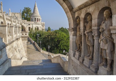The Historic Fishermans Bastion In Budapest, Hungary.