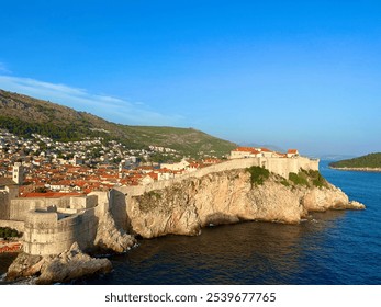 Historic Fortress Overlooking Adriatic Sea in Dubrovnik  - Powered by Shutterstock