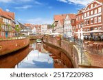 Historic harbor at the Hanseatic City of Stade (Hansestadt Stade) in Lower Saxony in northern Germany