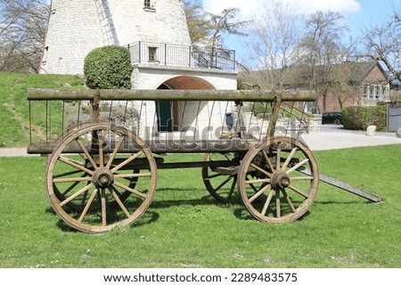 Historic hay wagon in a museum in Ennigerloh, Germany