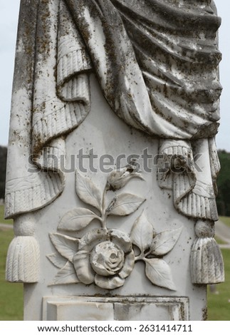 Historic Headstone With Floral Design in Rural East TX Cemetery. Jacksonville TX