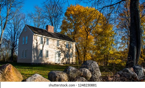 Historic Home In Autumn At Concord Massachusetts