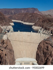 The Historic Hoover Dam On A The Colorado River And Lake Meade Arizona