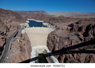 The Historic Hoover Dam On A The Colorado River And Lake Meade Arizona