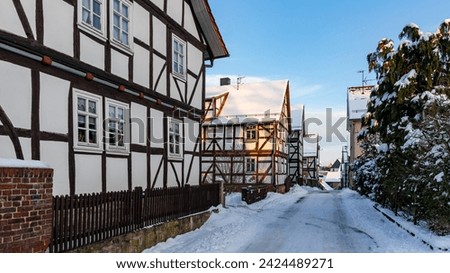 The historic houses of Herleshausen in Hesse Stock photo © 