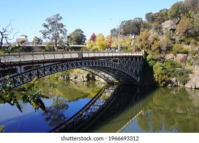 Historic Kings Bridge Reflecting In Launceston's South Esk River