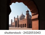 Historic landmark Badshahi Mosque in Lahore, Punjab, Pakistan.