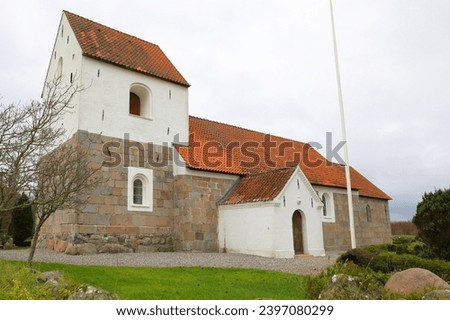 Historic Lerup church near Brovst in Jutland, Denmark