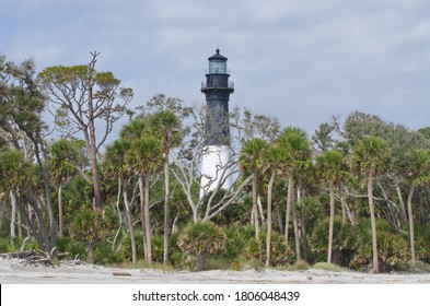 The historic lighthouse at Hunting Island State Park 
