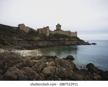 Historic Medieval Fortification Fort La Latte Castle Rock Goyon In Bay Of Fresnay Plevenon Cotes DArmor Brittany France