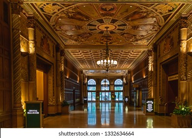 Historic Millennium Biltmore Hotel Interior. Downtown Los Angeles,  April 8, 2017