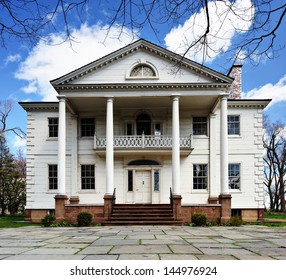 The historic Morris-Jumel Mansion in Washington Heights, New York, New York, USA.  George Washington used the mansion as his temporary headquarters during the Revolutionary War.
