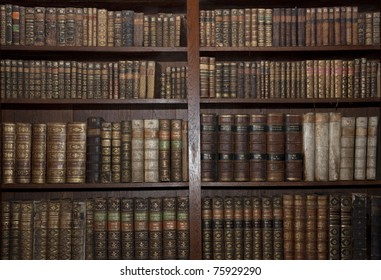 Historic Old Books In A Old Library