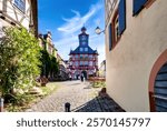 The historic old town of Heppenheim with market square and town hall, Bergstrasse, Germany