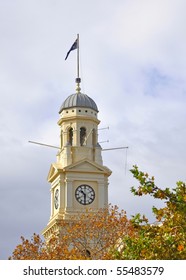 Historic Paddington Town Hall Clock Tower In Sydney Australia, Autumn