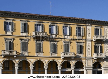 Historic palace in Garibaldi square, Alessandria, Piedmont, Italy