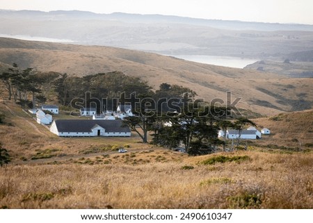 Historic Pierce Point Ranch, a former dairy ranch in operation for more than 100 years, now part of Point Reyes National Seashore and opened to the public as an interpretive site; California, Marin