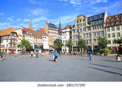 Historic Place Kléber In Downtown Of Strasbourg, Alsace, France, 07-29-2020